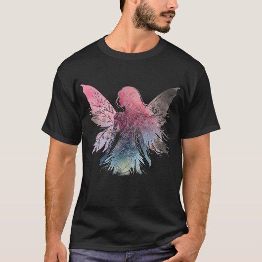魅惑的な妖精のシルエット Tシャツ (正面)