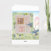 魅惑的な妖精バイオレット誕生日グリーティング カード (裏面)