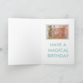 魅惑的な妖精バイオレット誕生日グリーティング カード (内部)