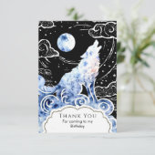 魅惑的な子供のオオカミの誕生日 サンキューカード (スタンド正面)