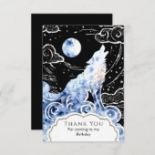魅惑的な子供のオオカミの誕生日 サンキューカード (正面/裏面)