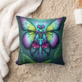 魅惑的な庭の神秘的な月に照らされた妖精 クッション (ブランケット)