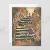 魅惑的な庭園のキツネはカスタマイズ可能 ポストカード (正面/裏面)