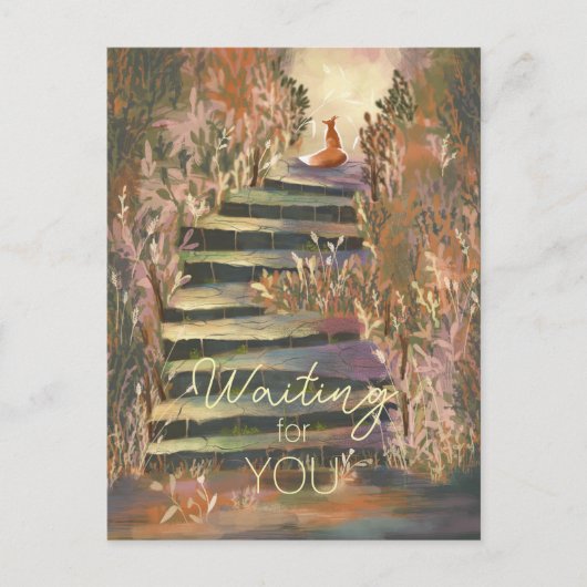 魅惑的な庭園のキツネはカスタマイズ可能 ポストカード (正面)