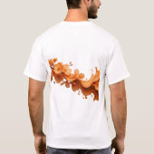 魅惑的な抽象フラワー ビジュアルデザイン Tシャツ (裏面)