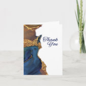 魅惑的な抽象芸術ブルー金ゴールドありがとう サンキューカード (正面)
