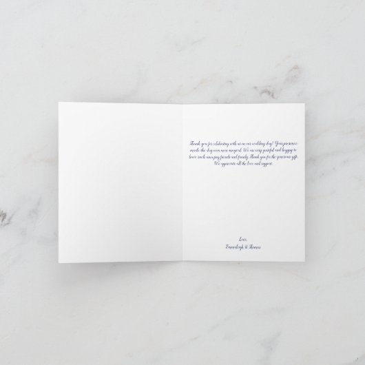 魅惑的な抽象芸術ブルー金ゴールドありがとう サンキューカード (内部)