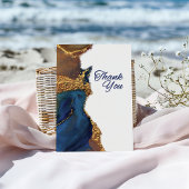 魅惑的な抽象芸術ブルー金ゴールドありがとう サンキューカード