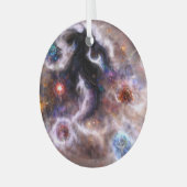 魅惑的な抽象芸術星雲 ガラスオーナメント (正面左)