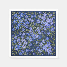 魅惑的な日陰のニチニチソウの花 深い青 スタンダードカクテルナプキン