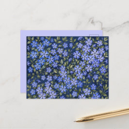 魅惑的な日陰のニチニチソウの花 深い青 ポストカード