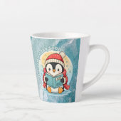 魅惑的な書籍好きペンギンのラテコーヒーマグ カフェラテマグ (右)