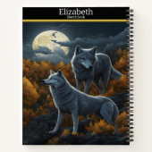 魅惑的な月明かりの下でオオカミのセレナーデ ノートブック (裏面)