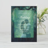 魅惑的な森つるの緑の写真結婚 招待状 (スタンド正面)