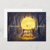 魅惑的な森のジンジャーキャットのカスタマイズ ポストカード (正面/裏面)