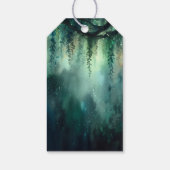魅惑的な森の魔法のエメラルドエレガントな結婚式 ギフトタグ (裏面)
