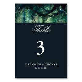 魅惑的な森の魔法のガーデンエレガントな結婚式 テーブルナンバー