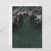 魅惑的な森林緑のアーチマジカルキンセアニェラ 招待状 (裏面)