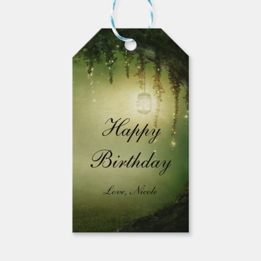 魅惑的な森素朴のエレガントな結婚式 ギフトタグ (正面)