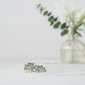 魅惑的な淡い色のブルーシルバーロータスフローラアドレス スキニー名刺 (スタンド正面)