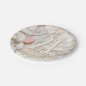 魅惑的な渦巻き金ゴールド紙吹雪名21歳の誕生日 ペーパープレート (アングル)