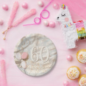 魅惑的な渦巻き金ゴールド紙吹雪名60誕生日 ペーパープレート (パーティー)