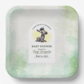 魅惑的な漫画ゼブラ赤ちゃんシャワー ペーパープレート (正面)