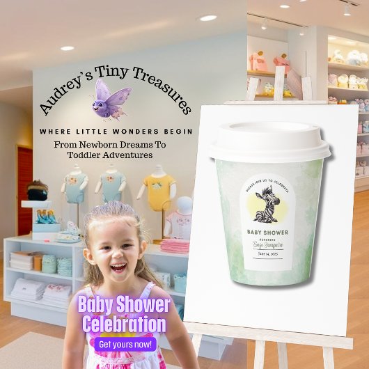 魅惑的な漫画ゼブラ赤ちゃんシャワー 紙コップ