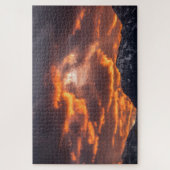 魅惑的な炎の夕焼けの空 ジグソーパズル (縦)