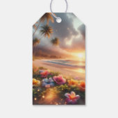 魅惑的な熱帯ビーチマジカルハイビスカス結婚ズ ギフトタグ (裏面)