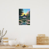 魅惑的な白い城壁の寺日本の ポスター (キッチン)