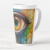 魅惑的な目 カフェラテマグ (右アングル)