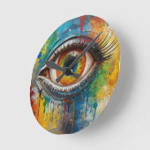 魅惑的な目 ラウンド壁時計 (傾斜)