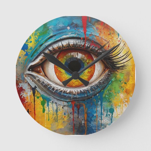 魅惑的な目 ラウンド壁時計 (正面)