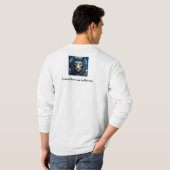 魅惑的な神秘的なコズミックキャットイラストレーション Tシャツ (裏面フル)