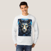 魅惑的な神秘的なコズミックキャットイラストレーション Tシャツ (正面フル)