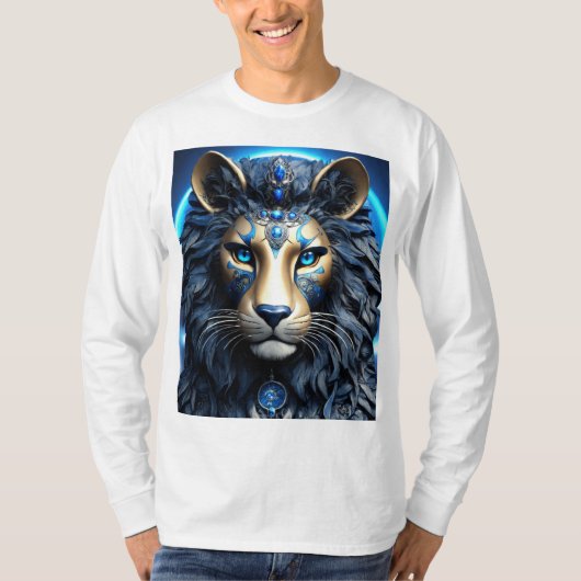 魅惑的な神秘的なコズミックキャットイラストレーション Tシャツ (正面)