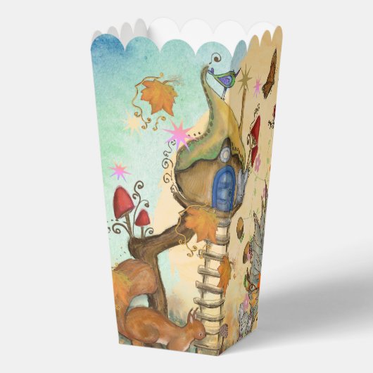 魅惑的な秋のおとぎ話ベビーシャワーポップコーン フェイバーボックス (裏面)