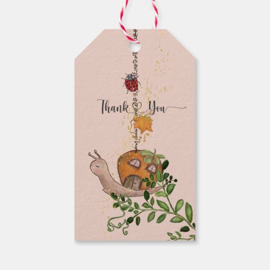魅惑的な秋の妖精の赤ちゃんシャワーありがとう ギフトタグ (裏面)