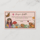 魅惑的な秋の妖精の赤ちゃんシャワーおむつラッフル エンクロージャーカード (正面)