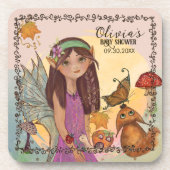 魅惑的な秋の妖精の赤ちゃんシャワーコースター コースター (正面)