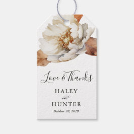 魅惑的な秋素朴開花ボタニカル結婚ズ ギフトタグ