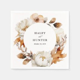 魅惑的な秋素朴開花ボタニカル結婚ズ スタンダードカクテルナプキン