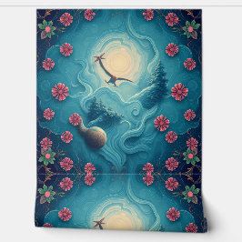 魅惑的な空：神秘的な花模様飛行 壁紙