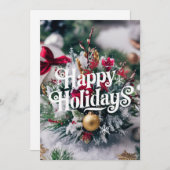 魅惑的な素敵な贈り物の幸せな冬 シーズンカード (正面/裏面)