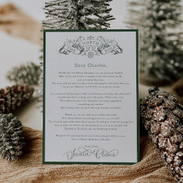 魅惑的な緑のサンタクロースのクリスマス便り