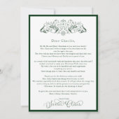 魅惑的な緑のサンタクロースのクリスマス便り (裏面)