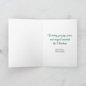 魅惑的な緑の妖精の冬の森のクリスマス シーズンカード (内部)