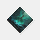 魅惑的な緑の妖精の冬の森のクリスマス スタンダードカクテルナプキン (角)