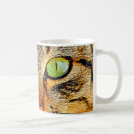 魅惑的な緑色の目の猫 コーヒーマグカップ